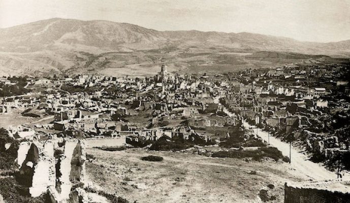 Ruins of Shushi after Azerbaijani army destroyed the city on March 23, 1920