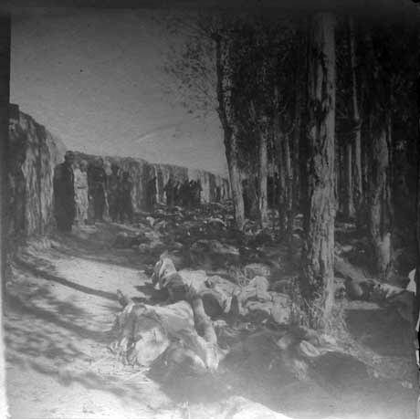 a photo by an eyewitness of the terrible massacre of armenians  1895