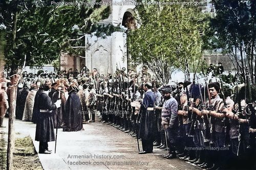 Armenian Soldiers Receiving the Blessing of His Holiness Gevorg V, Catholicos of All Armenians, on the Eve of Battle – 1918
